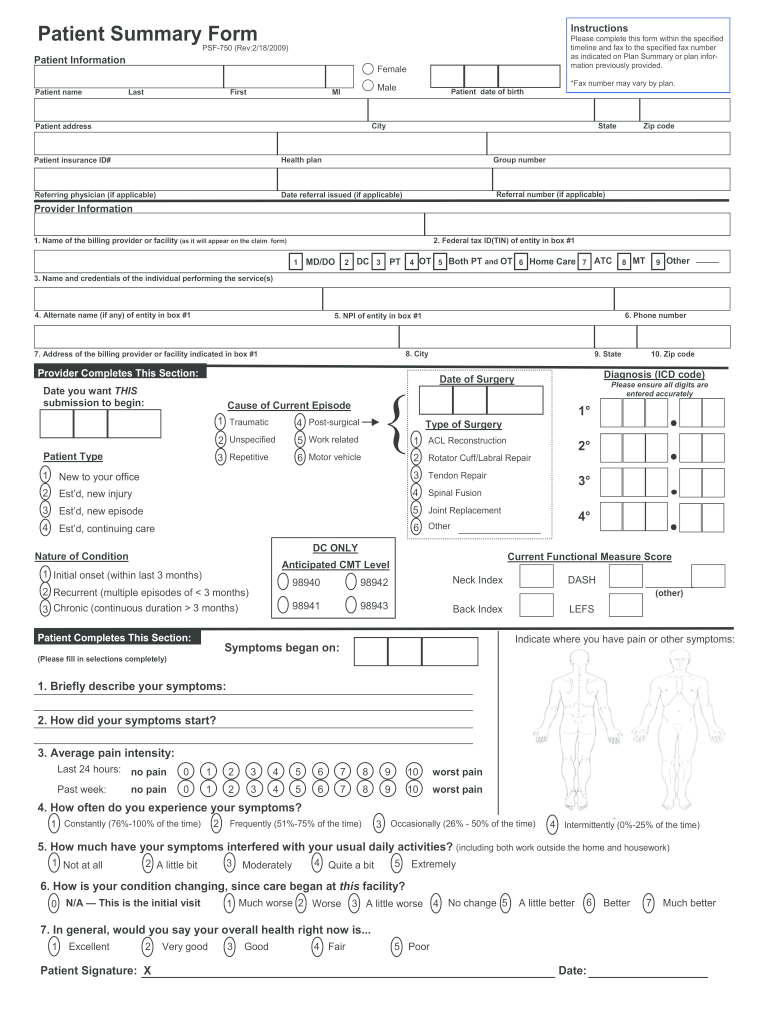 Psf Printable Form 2009