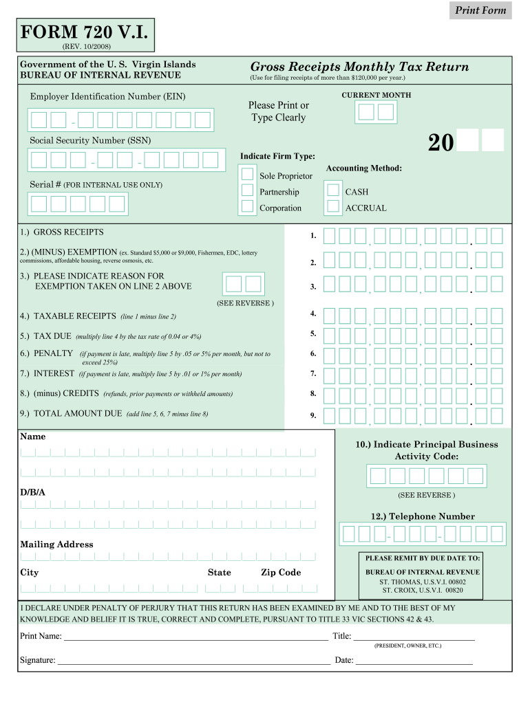 Form 720vi Fillable