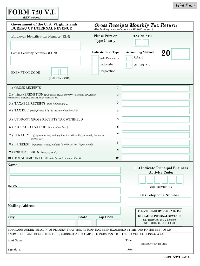  Form 720 Vi 2012-2024