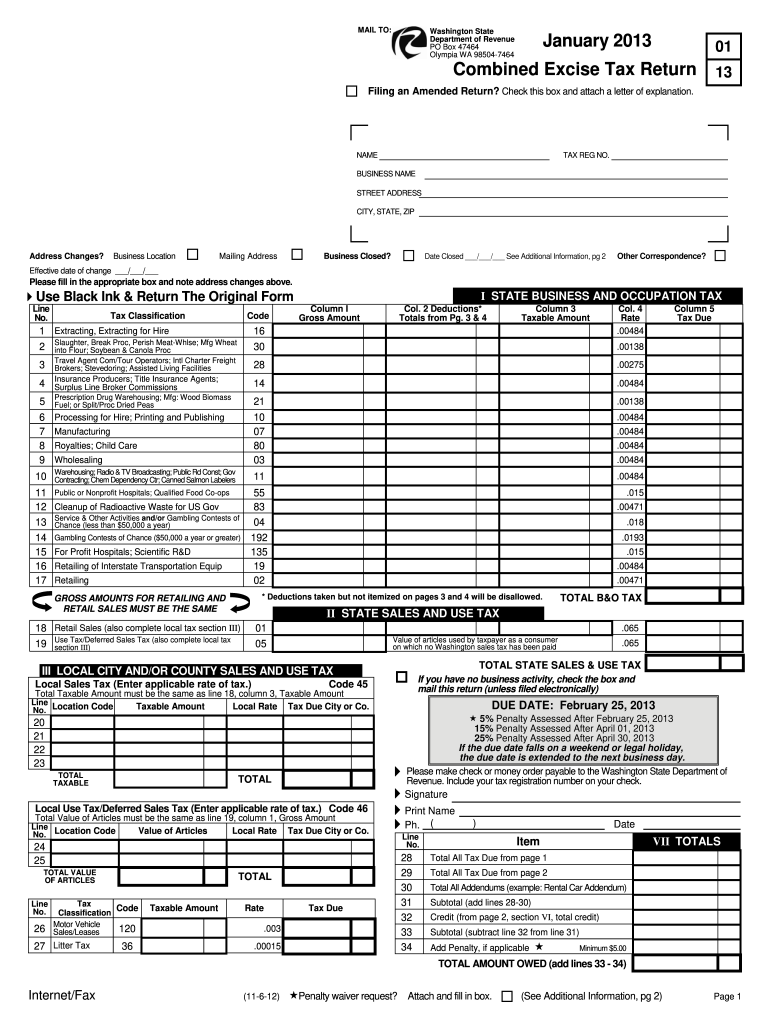Get and Sign Wa Dor June Combined Excise  Form 2012-2022