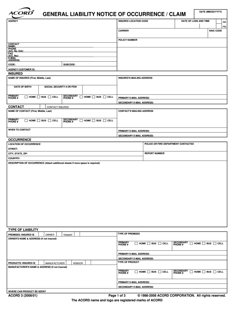 Statement of No Loss Fillable  Form