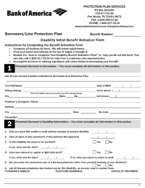 Bankofamericacomloanprotectionservice Form