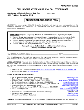  Lawsuit Form 2008-2024