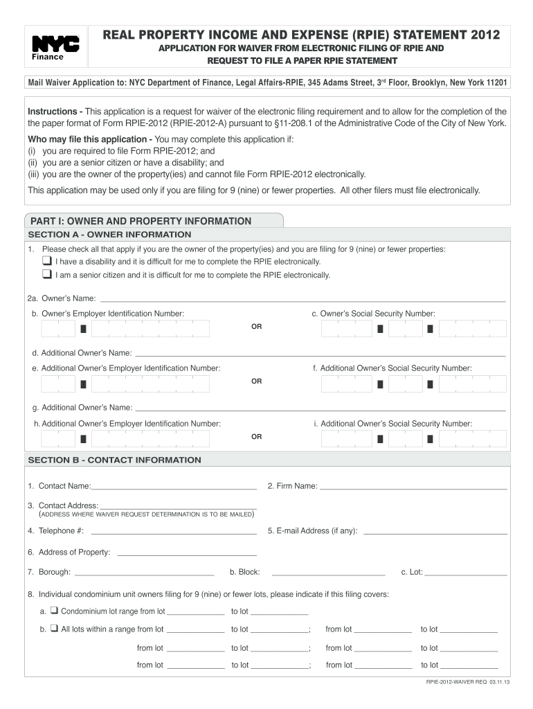 Nyc Rpie Waiver Form