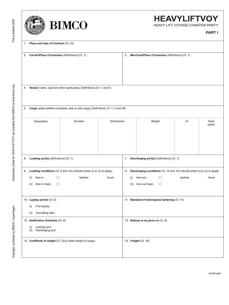 Charter Party Forms Download
