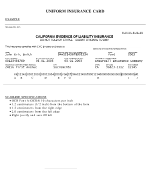 Printable Insurance Slip Template  Form