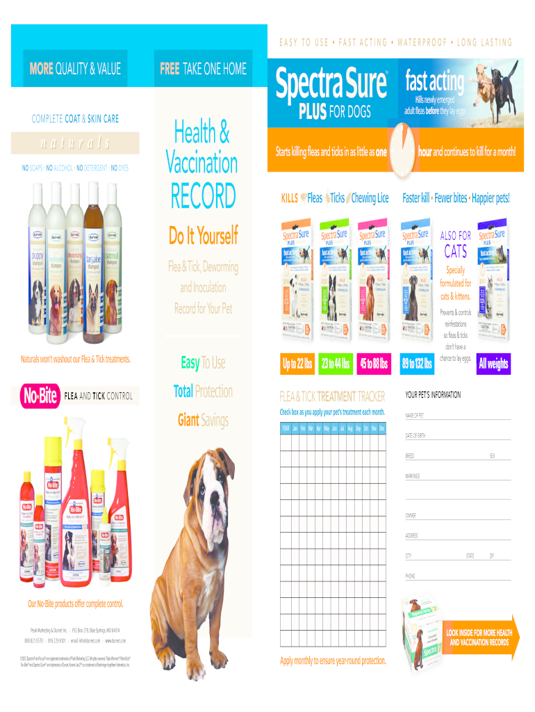 Canine Spectra 5 Shot Record  Form