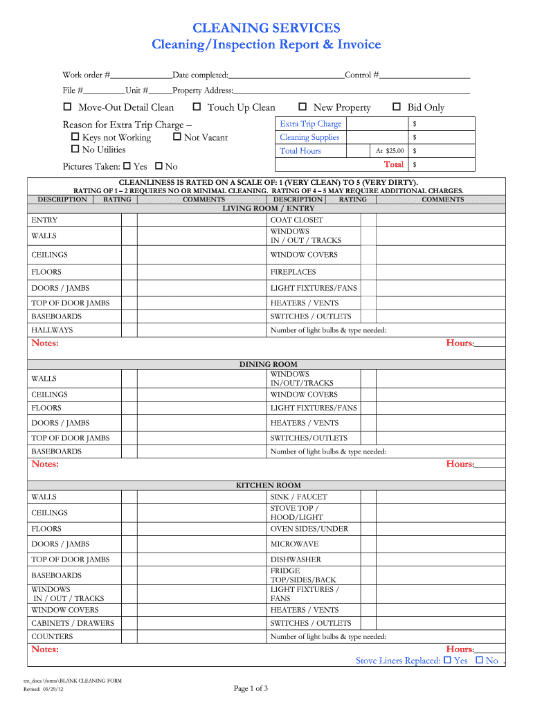 Get and Sign Cleaning Report 2012-2022 Form
