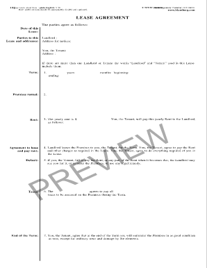 Blumberg Lease Agreement  Form