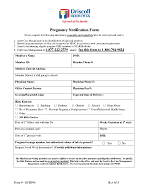 Pregnancy Forms to Fill Out