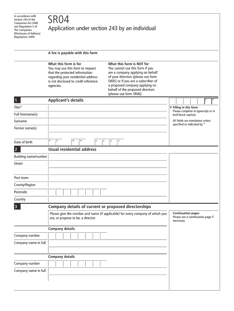 Sr04 Form