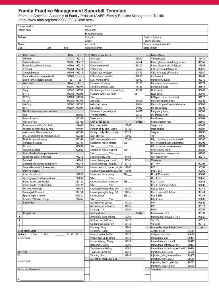 Superbill PDF  Form