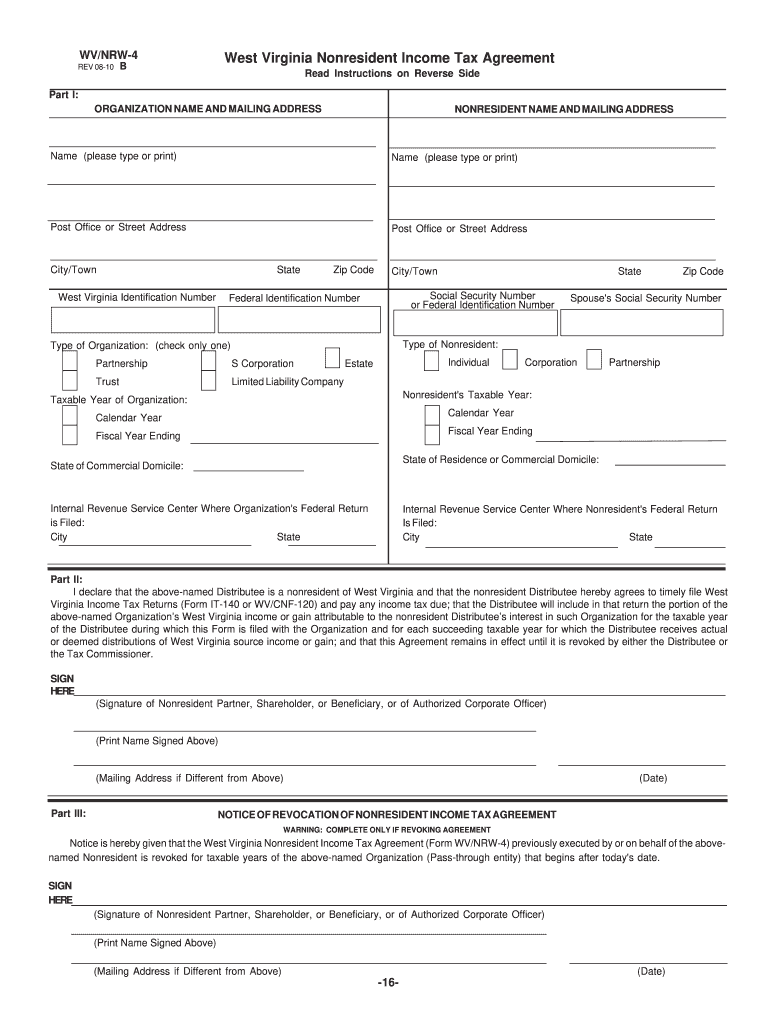 Get and Sign Wv Agreement 2010-2022 Form