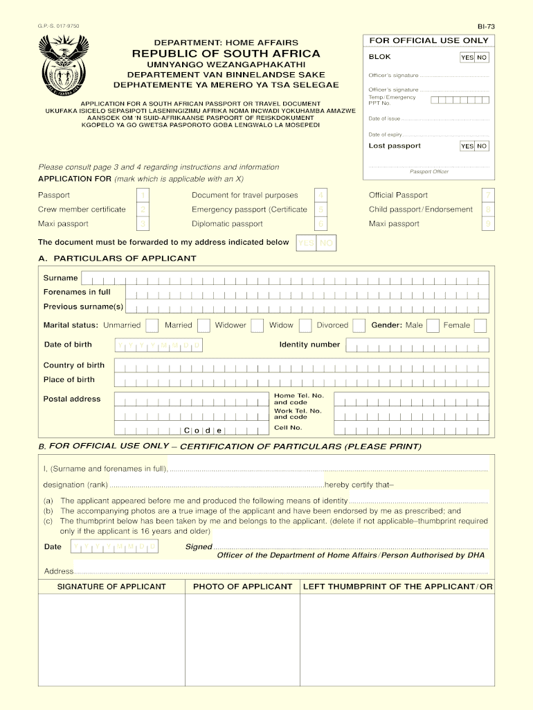 Bi 73 Form