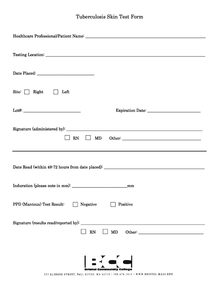 Template Printable Tb Test Form For Employment Printable Templates