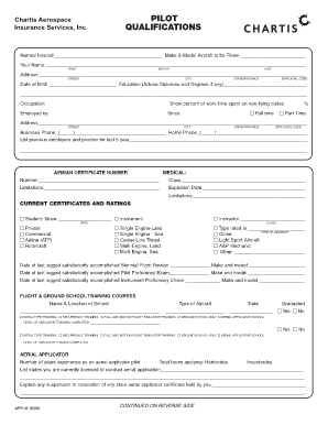 Aig Pilot Qualification Form