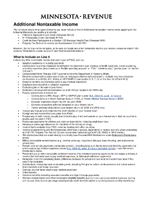 Minnesota Additional Nontaxable Income  Form