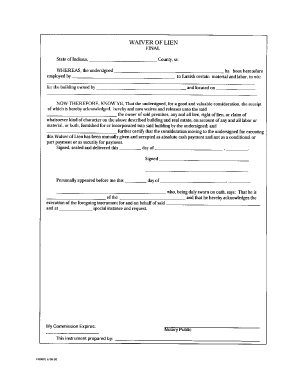 Final Waiver of Lien Chicago Title  Form