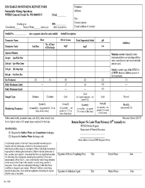 Discharge Monitoring Report Form PDF 38KB, 2 Pg Wisconsin Dnr Wi