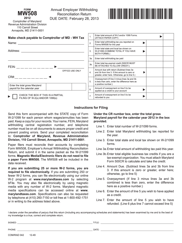 Mw508 Form