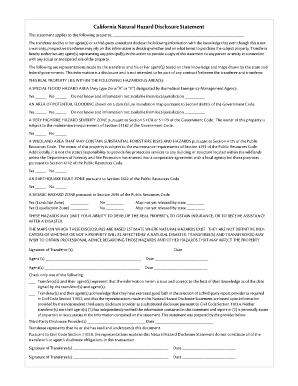 Natural Hazard Disclosure  Form