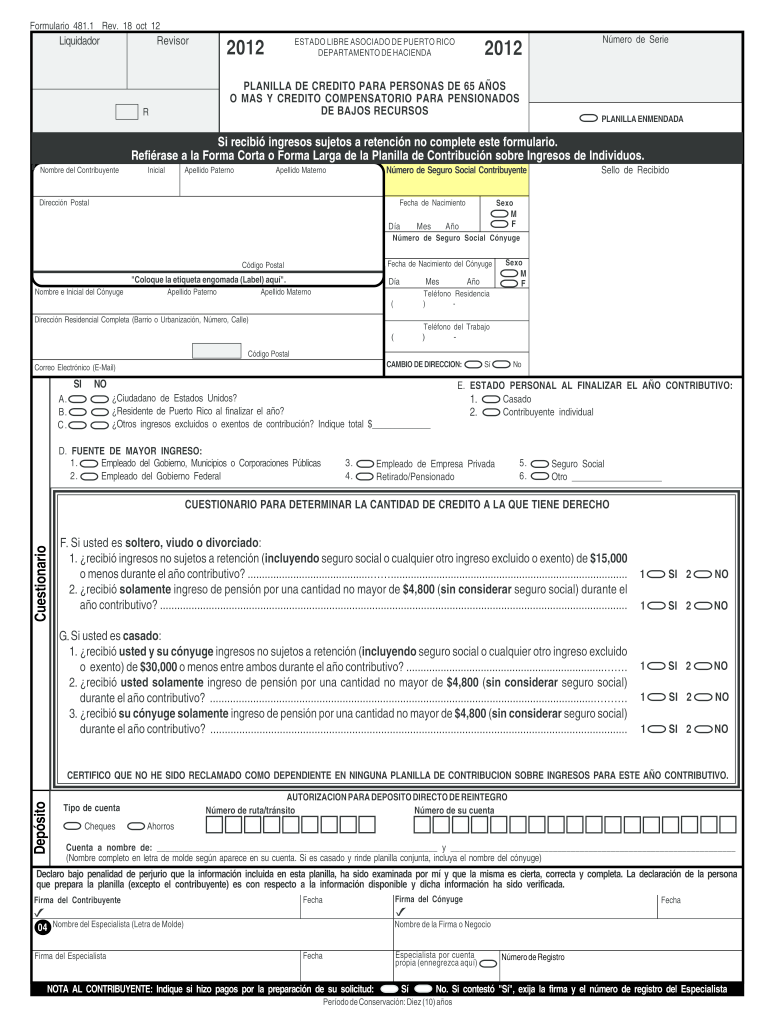  PDF De Formulario De Credito Para 65 Anos O Mas 2012