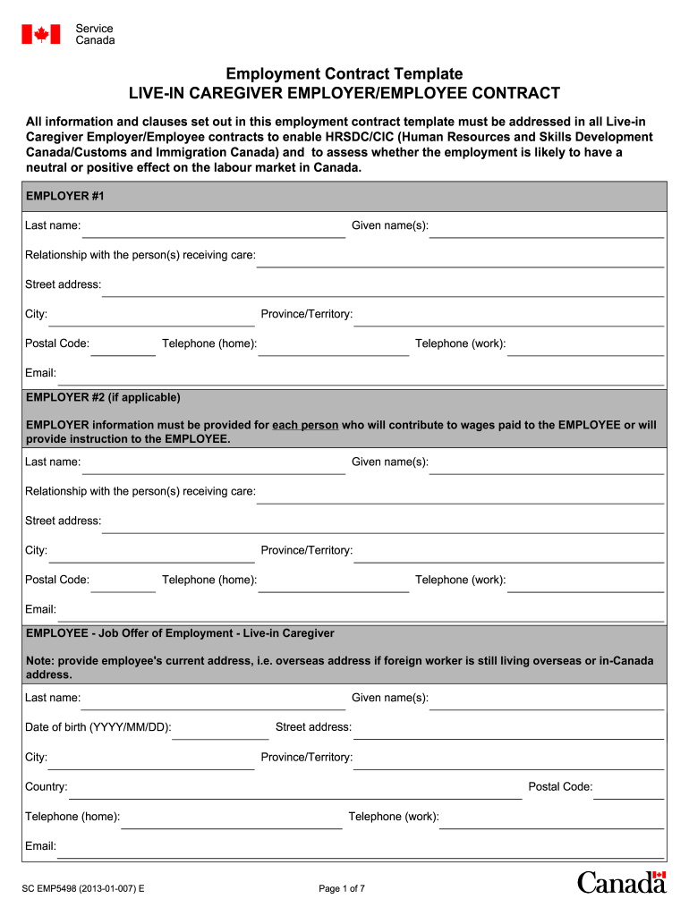 Caregiver Contract Template Fill Out and Sign Printable PDF Template