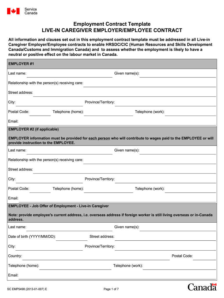  Caregiver Contract 2013-2024