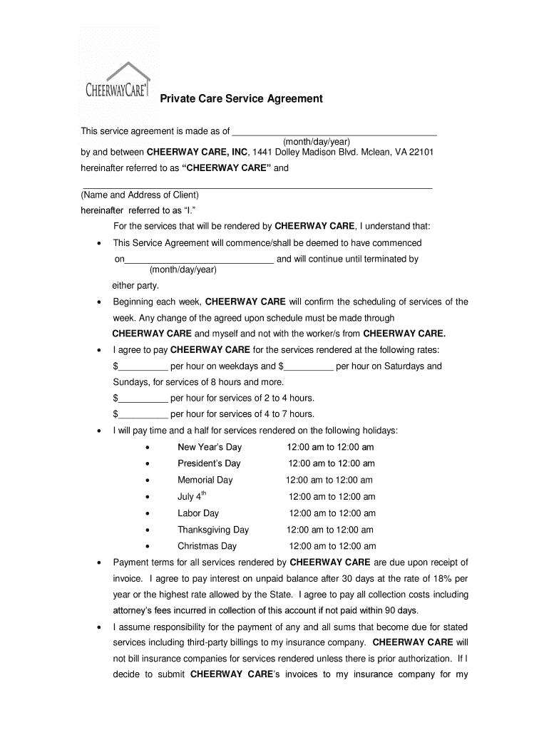  Agreement for Homecare Agency between Client 2008-2024