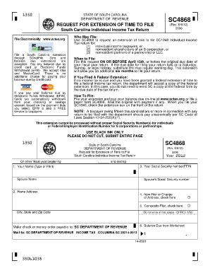 SC 4868 the South Carolina Department of Revenue Sctax  Form