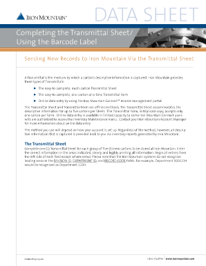 Iron Mountain Transmittal Sheet  Form