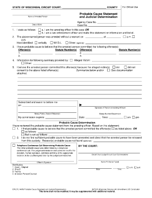  Cr 215 04 21 Probable Cause Statement and Judicial Determination 2009