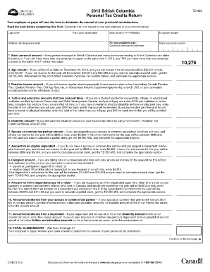 Personal Tax Credit Return Bc  Form