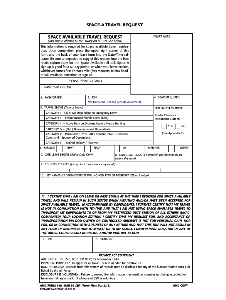  Amc Form 140 1999-2024