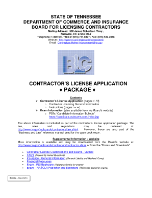  Contractor's License Application Instructions TN Gov Tn 2013