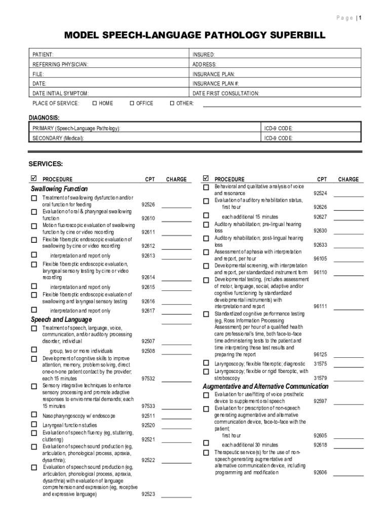 Asha Superbill  Form