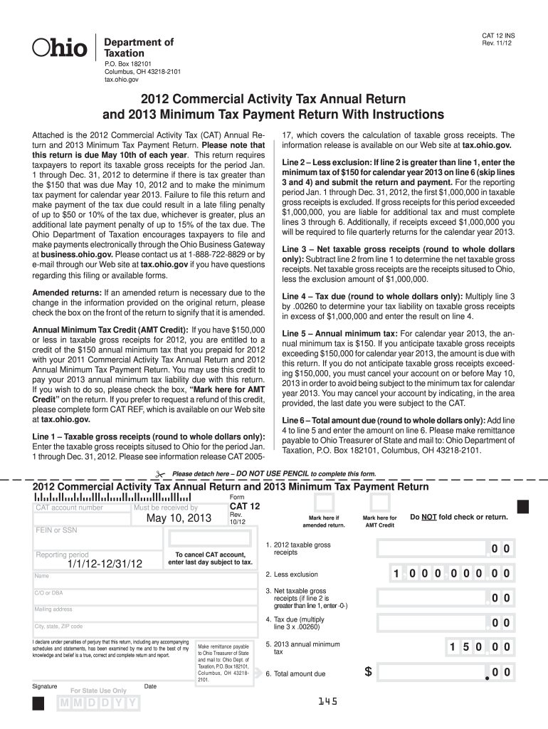 Ohio Commercial Activity Tax Return Form