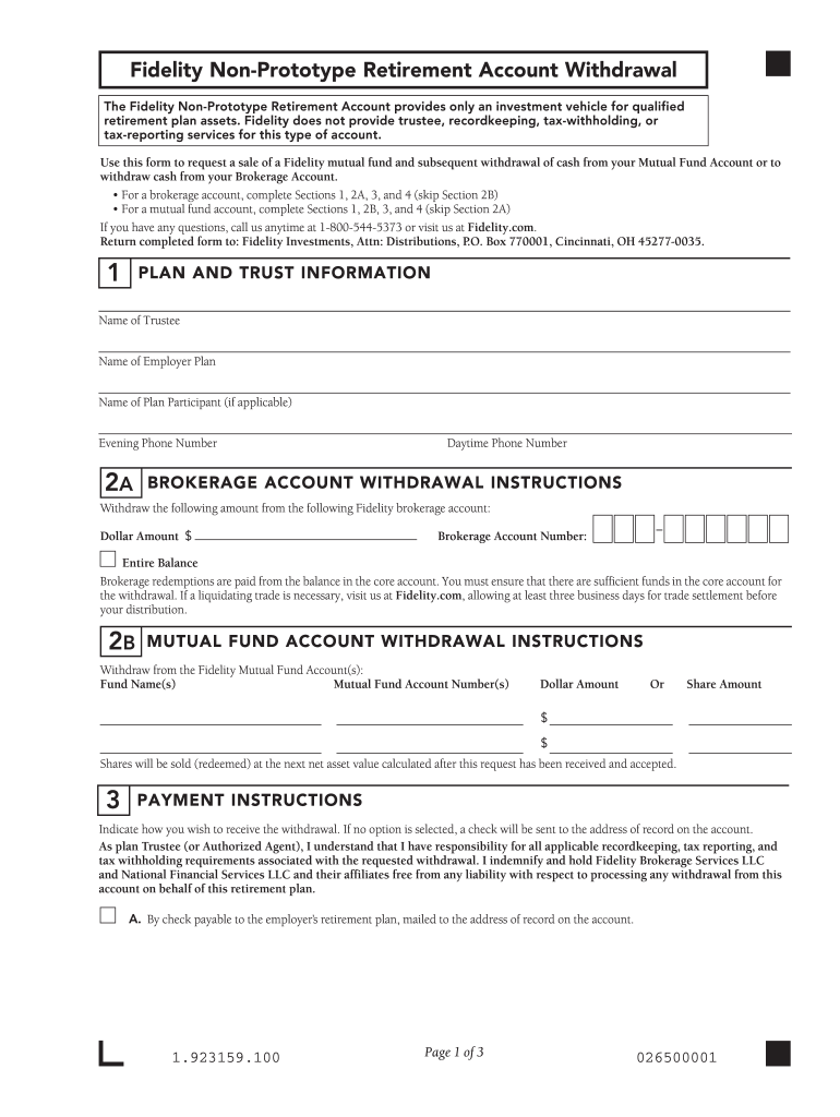  Form to Withdraw from a Non Prototype Retirement Form 2011