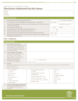 Disclosure Statement by the Lessor Queensland Word Version Form