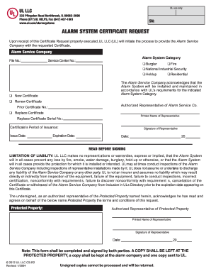Alarm Certificate - Fill Out and Sign Printable PDF Template | signNow