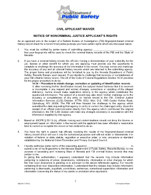 Nevada Civil Applicant Waiver Form