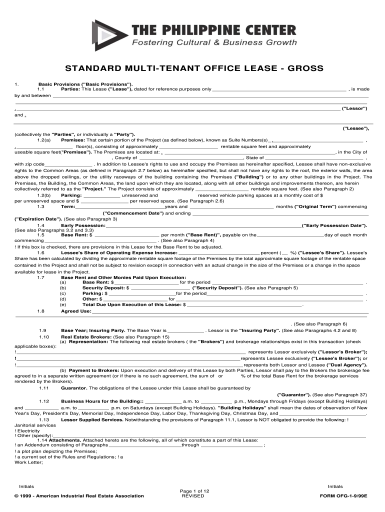 Standard Multi Lease  Form