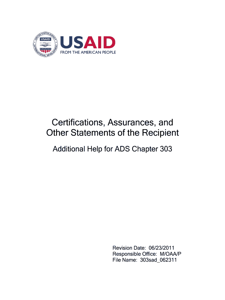  Usaid Certifications Assurances 2011-2024