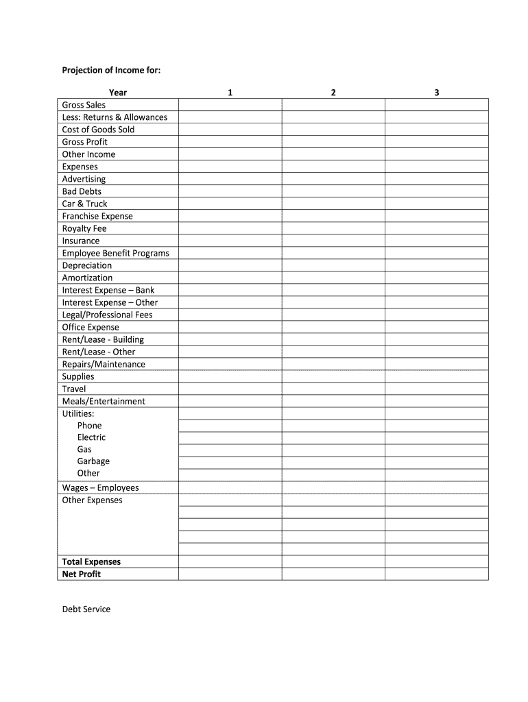 Year to Date Profit and Loss Statement  Form