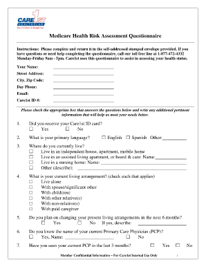 Pams Assessment Example  Form