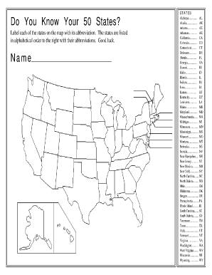 Fill in the Blank States  Form