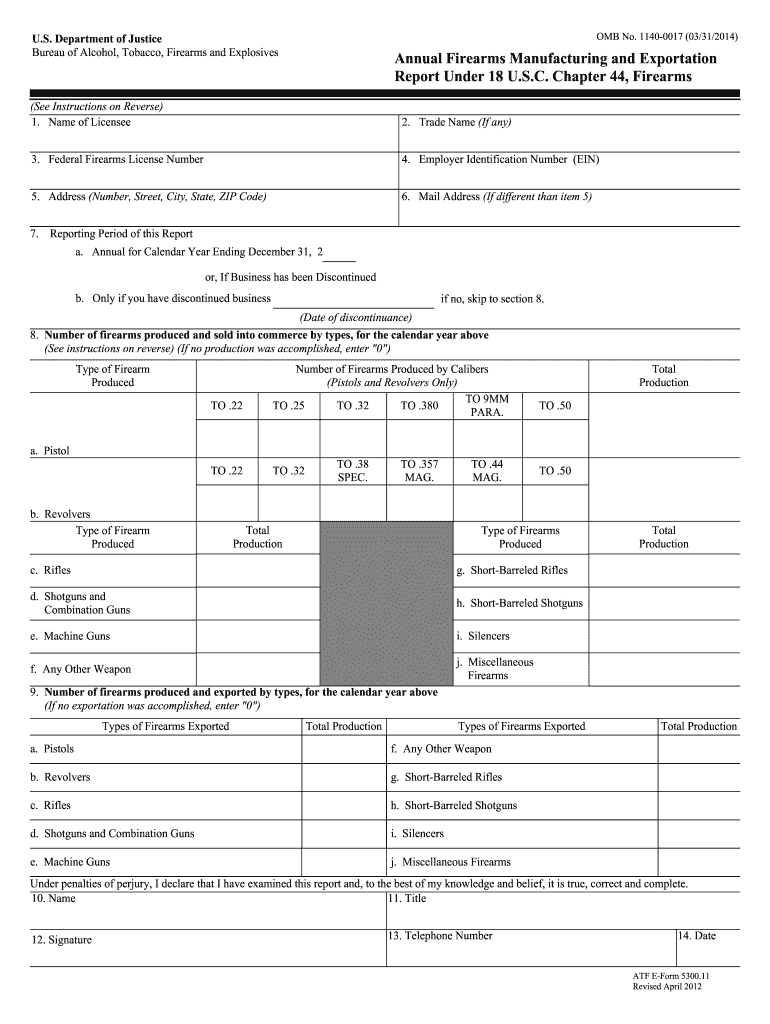  Atf Form 5300 11 2012-2024