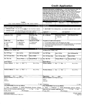 Credit Application Unison Bank  Form