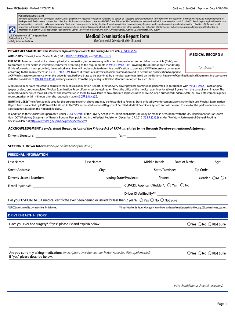 Medical Report Blank Form