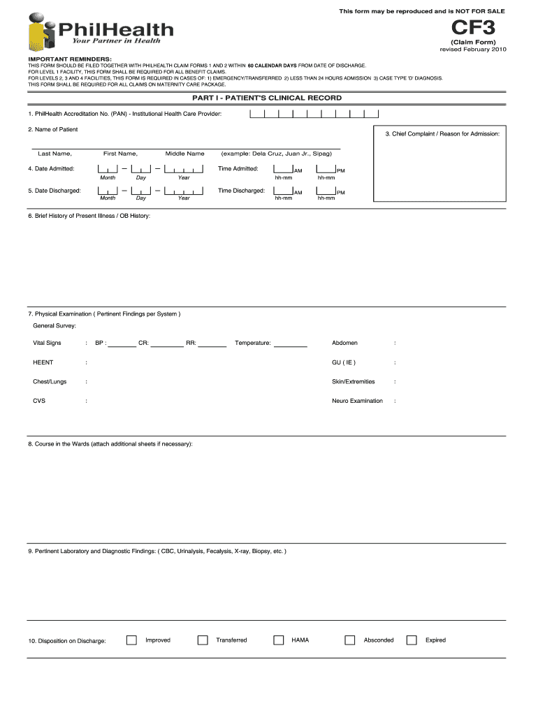  Philhealth Claim Form 1 Filler 2010